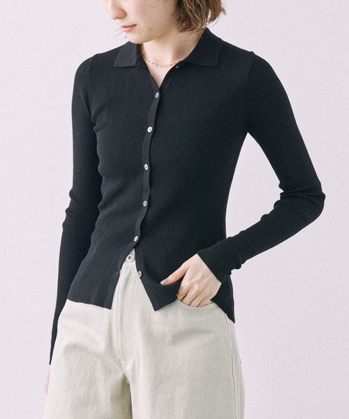 BABYLONE(バビロン)の「ポロネックプルオーバー(ニット/セーター・レディース・ブラウン/ブラック・フリー)」の2枚目の写真