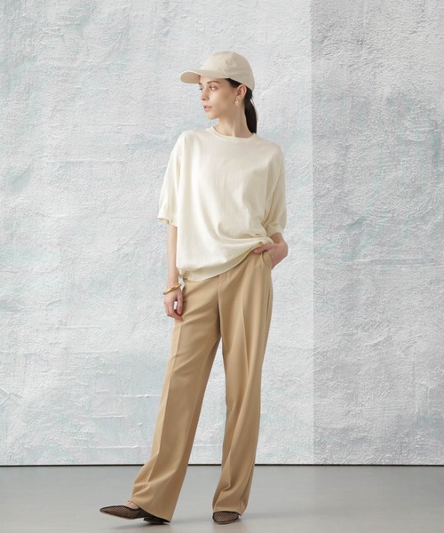 Apo(s)ture(アポスチャー)の「RITA-004/ダブルクロスフルレングスストレートパンツ(その他パンツ・レディース・ベージュ/ブラック/グレー/ブルー・XS/S/XL/M/L)」の7枚目の写真