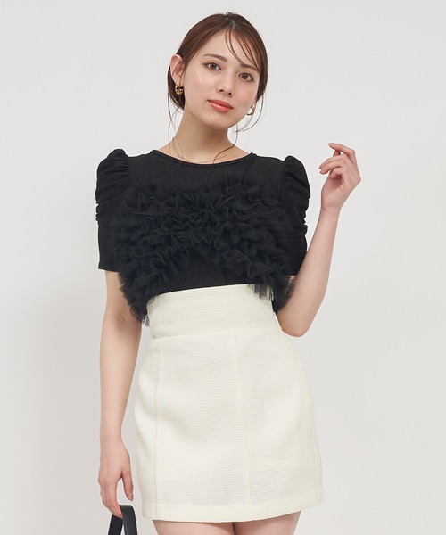 ROYAL PARTY（ロイヤルパーティー）の「チュールビスチェ付ラメトップス（Tシャツ/カットソー・レディース・ブラック/グレー/ベージュ・FREE）」の21枚目の写真