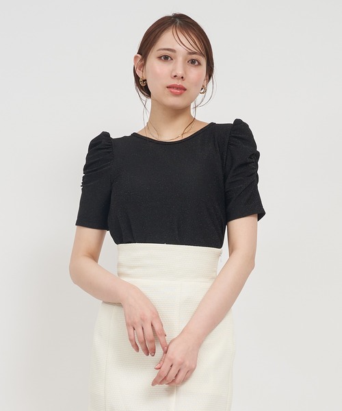 ROYAL PARTY（ロイヤルパーティー）の「チュールビスチェ付ラメトップス（Tシャツ/カットソー・レディース・ブラック/グレー/ベージュ・FREE）」の18枚目の写真