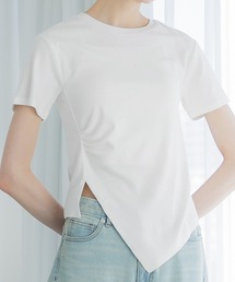 フライス素材サイドスリットTシャツ