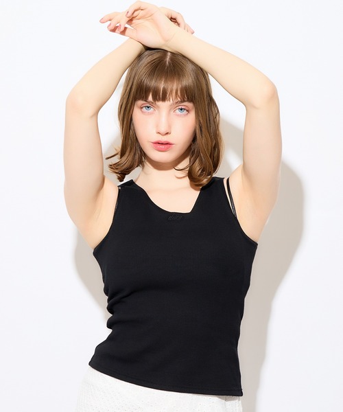 DEICY(デイシー)の「カップインストラップタンク(タンクトップ・レディース・アイボリー/モカ/ブラック・FREE)」の2枚目の写真