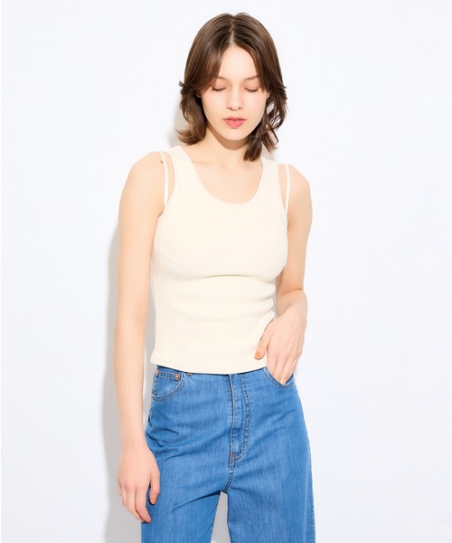 DEICY(デイシー)の「カップインストラップタンク(タンクトップ・レディース・アイボリー/モカ/ブラック・FREE)」の9枚目の写真