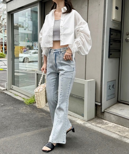 one after another NICE CLAUP（ワンアフターアナザーナイスクラップ）の「リボン取り外しできるカップ付きインナー（キャミソール・レディース・ブラック/ホワイト×ブラック/ピンク/オフホワイト・FREE）」の8枚目の写真
