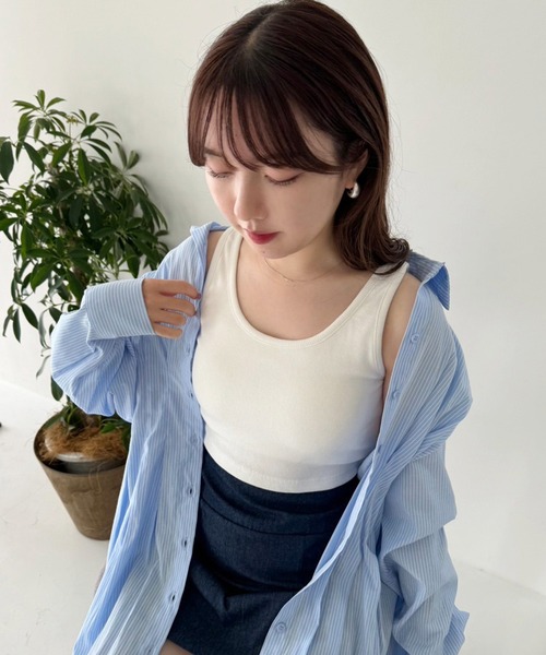 one after another NICE CLAUP（ワンアフターアナザーナイスクラップ）の「リボン取り外しできるカップ付きインナー（キャミソール・レディース・ブラック/ホワイト×ブラック/ピンク/オフホワイト・FREE）」の19枚目の写真