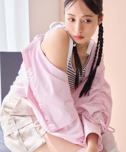 one after another NICE CLAUP（ワンアフターアナザーナイスクラップ）の「リボン取り外しできるカップ付きインナー（キャミソール・レディース・ブラック/ホワイト×ブラック/ピンク/オフホワイト・FREE）」の17枚目の写真