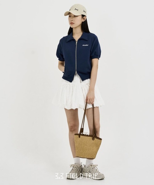 3.3 Field Trip （3.3フィールドトリップ）の「3.3 Field Trip／カラーZIP 2123918（スウェット・レディース・ネイビー/ライトブルー/アイボリー・FREE）」の4枚目の写真