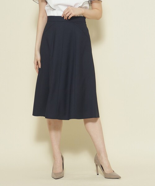 【セール】【洗える／日本製／シワになりにくい／ゴム仕様】デイリーに活躍する、麻調合繊フレアスカート（スカート）｜COUP DE CHANCE（クードシャンス）