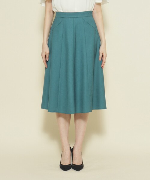 【セール】【洗える／日本製／シワになりにくい／ゴム仕様】デイリーに活躍する、麻調合繊フレアスカート（スカート）｜COUP DE CHANCE（クードシャンス）