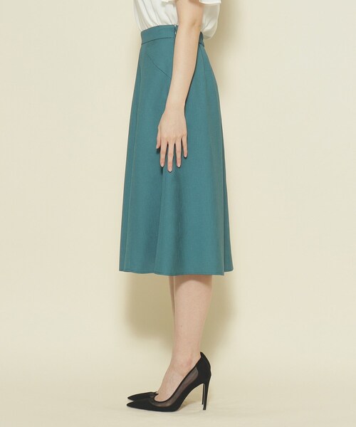 【セール】【洗える／日本製／シワになりにくい／ゴム仕様】デイリーに活躍する、麻調合繊フレアスカート（スカート）｜COUP DE CHANCE（クードシャンス）