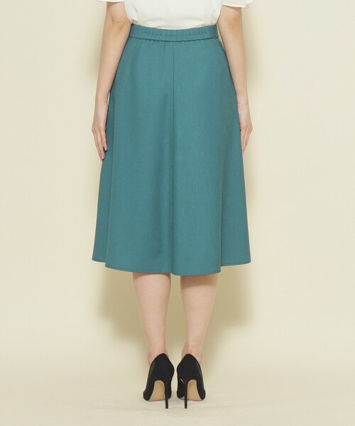 【セール】【洗える／日本製／シワになりにくい／ゴム仕様】デイリーに活躍する、麻調合繊フレアスカート（スカート）｜COUP DE CHANCE（クードシャンス）