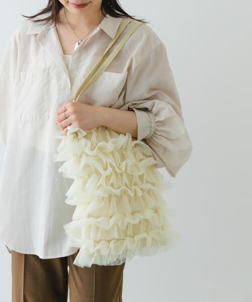 RODE SKO(ロデスコ)の「チュールトートバッグ(トートバッグ・レディース・アイボリー/グレー/ブラック・ONE)」の1枚目の写真