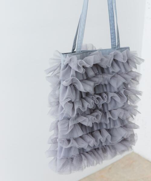 RODE SKO(ロデスコ)の「チュールトートバッグ(トートバッグ・レディース・アイボリー/グレー/ブラック・ONE)」の18枚目の写真