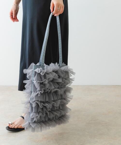 RODE SKO(ロデスコ)の「チュールトートバッグ(トートバッグ・レディース・アイボリー/グレー/ブラック・ONE)」の20枚目の写真