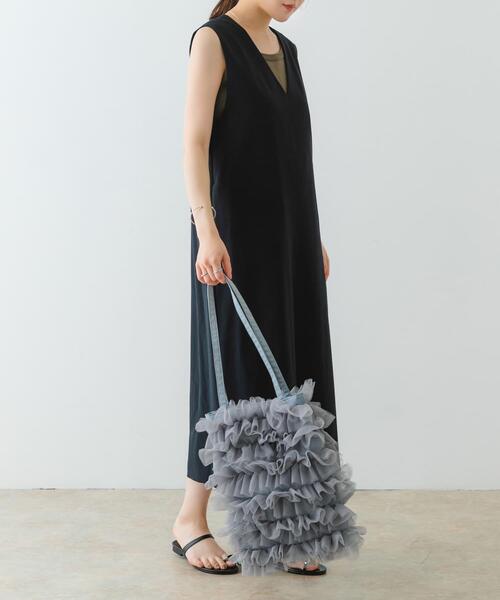 RODE SKO(ロデスコ)の「チュールトートバッグ(トートバッグ・レディース・アイボリー/グレー/ブラック・ONE)」の21枚目の写真