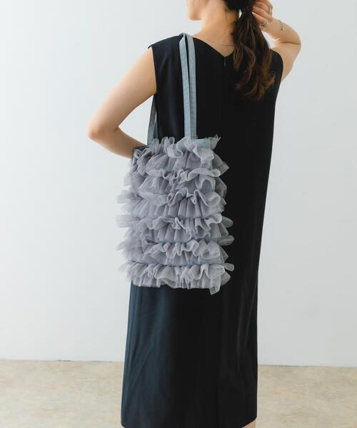 RODE SKO(ロデスコ)の「チュールトートバッグ(トートバッグ・レディース・アイボリー/グレー/ブラック・ONE)」の22枚目の写真