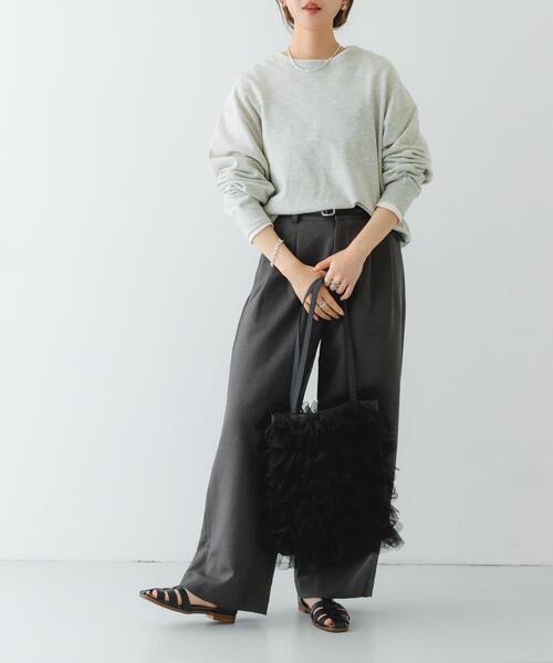 RODE SKO(ロデスコ)の「チュールトートバッグ(トートバッグ・レディース・アイボリー/グレー/ブラック・ONE)」の8枚目の写真