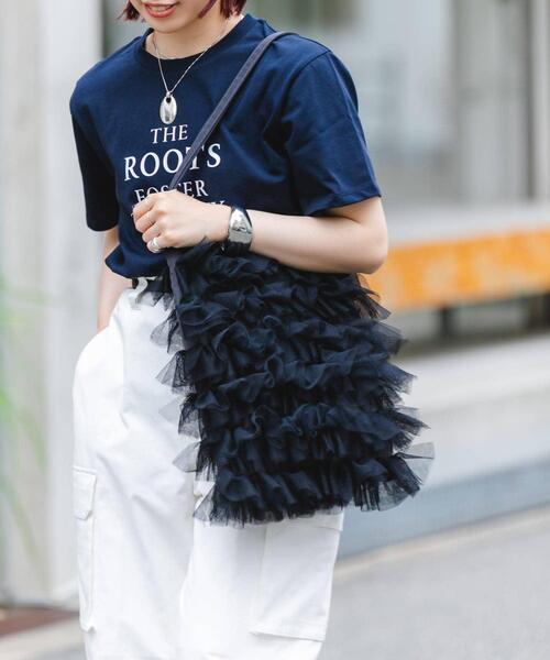 RODE SKO(ロデスコ)の「チュールトートバッグ(トートバッグ・レディース・アイボリー/グレー/ブラック・ONE)」の9枚目の写真