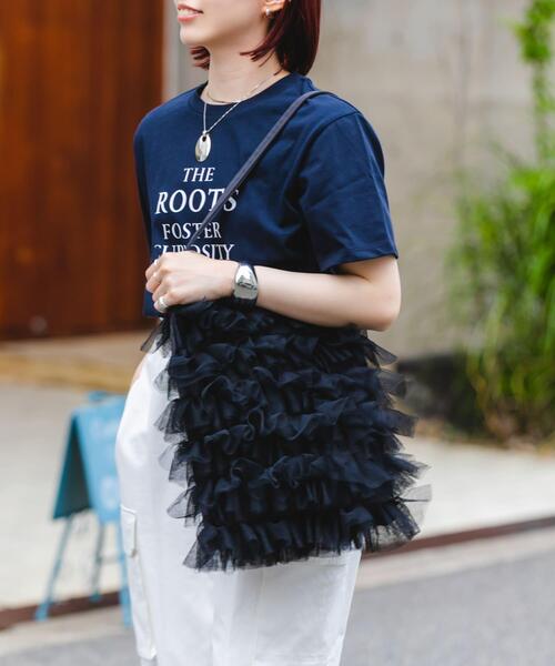 RODE SKO(ロデスコ)の「チュールトートバッグ(トートバッグ・レディース・アイボリー/グレー/ブラック・ONE)」の11枚目の写真