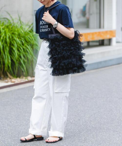 RODE SKO(ロデスコ)の「チュールトートバッグ(トートバッグ・レディース・アイボリー/グレー/ブラック・ONE)」の13枚目の写真