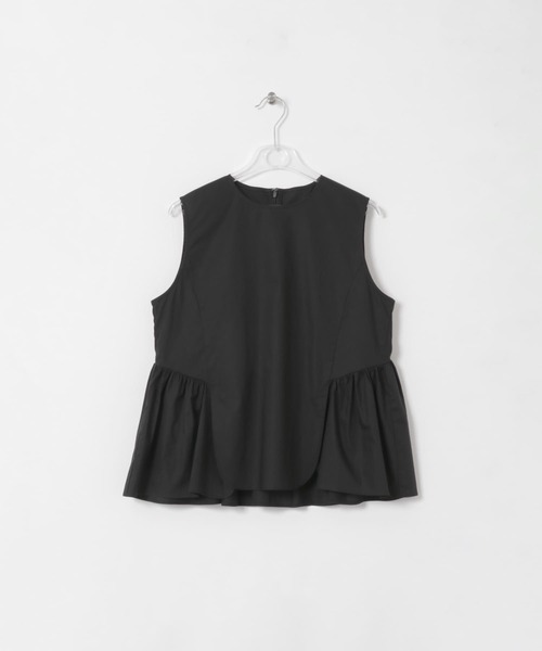 LAATO（ラート）の「no-sleeve frill blouse（シャツ/ブラウス・レディース・ライトグレー/ブラック・FREE）」の2枚目の写真