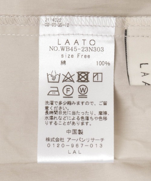 LAATO（ラート）の「no-sleeve frill blouse（シャツ/ブラウス・レディース・ライトグレー/ブラック・FREE）」の3枚目の写真