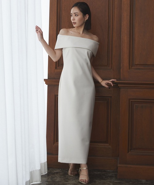 オフショルコンシャスワンピース （BLACK） anuans（アニュアンス）の「オフショルコンシャスワンピース