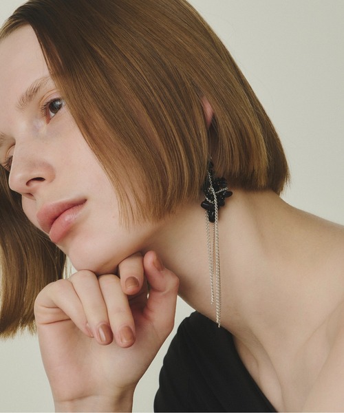 loni（ロニ）の「【金属アレルギー対応】Wisteria Stone Pierce / ウェステリアストーンピアス（ピアス（両耳用）・レディース・シルバー×ブラック・FREE）」の18枚目の写真