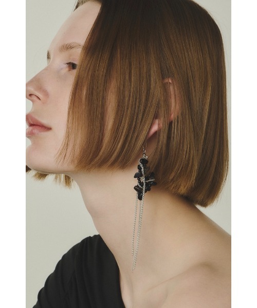 loni（ロニ）の「【金属アレルギー対応】Wisteria Stone Pierce / ウェステリアストーンピアス（ピアス（両耳用）・レディース・シルバー×ブラック・FREE）」の17枚目の写真