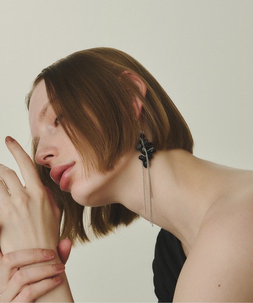 loni（ロニ）の「【金属アレルギー対応】Wisteria Stone Pierce / ウェステリアストーンピアス（ピアス（両耳用）・レディース・シルバー×ブラック・FREE）」の19枚目の写真