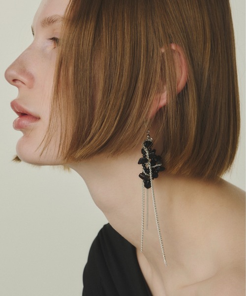 loni（ロニ）の「【金属アレルギー対応】Wisteria Stone Pierce / ウェステリアストーンピアス（ピアス（両耳用）・レディース・シルバー×ブラック・FREE）」の21枚目の写真