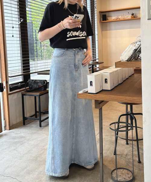 ABYS（アビス）の「プリントロゴ半袖Tシャツ（Tシャツ/カットソー・レディース・ホワイト×ブラック/ホワイト×ブルー/ブラック×ホワイト・FREE）」の5枚目の写真