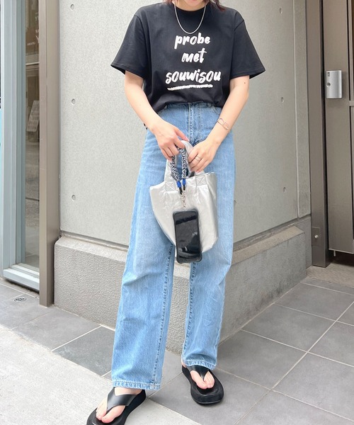 ABYS（アビス）の「プリントロゴ半袖Tシャツ（Tシャツ/カットソー・レディース・ホワイト×ブラック/ホワイト×ブルー/ブラック×ホワイト・FREE）」の6枚目の写真