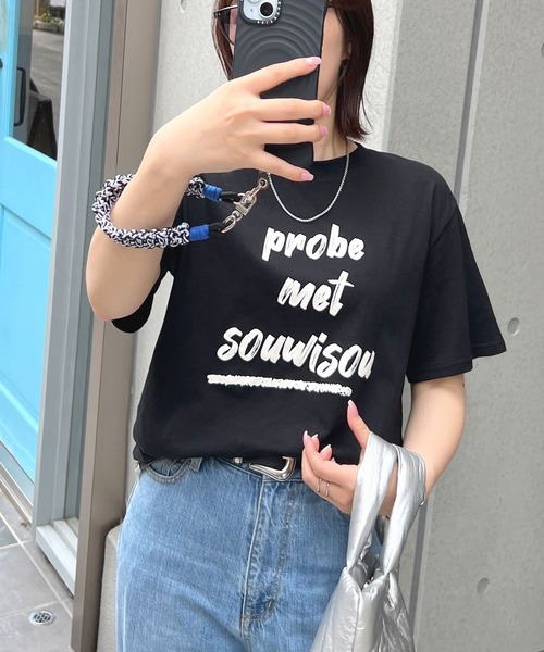 ABYS（アビス）の「プリントロゴ半袖Tシャツ（Tシャツ/カットソー・レディース・ホワイト×ブラック/ホワイト×ブルー/ブラック×ホワイト・FREE）」の9枚目の写真