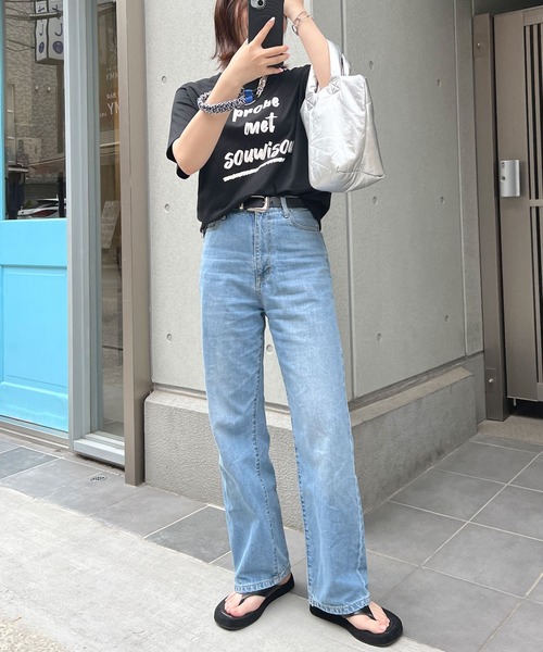 ABYS（アビス）の「プリントロゴ半袖Tシャツ（Tシャツ/カットソー・レディース・ホワイト×ブラック/ホワイト×ブルー/ブラック×ホワイト・FREE）」の11枚目の写真