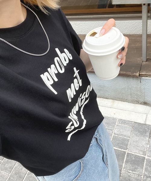 ABYS（アビス）の「プリントロゴ半袖Tシャツ（Tシャツ/カットソー・レディース・ホワイト×ブラック/ホワイト×ブルー/ブラック×ホワイト・FREE）」の12枚目の写真