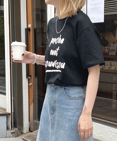 ABYS（アビス）の「プリントロゴ半袖Tシャツ（Tシャツ/カットソー・レディース・ホワイト×ブラック/ホワイト×ブルー/ブラック×ホワイト・FREE）」の13枚目の写真