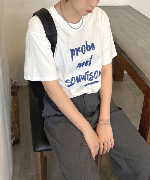 ABYS（アビス）の「プリントロゴ半袖Tシャツ（Tシャツ/カットソー・レディース・ホワイト×ブラック/ホワイト×ブルー/ブラック×ホワイト・FREE）」の19枚目の写真