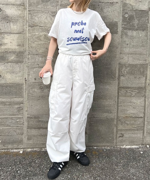 ABYS（アビス）の「プリントロゴ半袖Tシャツ（Tシャツ/カットソー・レディース・ホワイト×ブラック/ホワイト×ブルー/ブラック×ホワイト・FREE）」の21枚目の写真