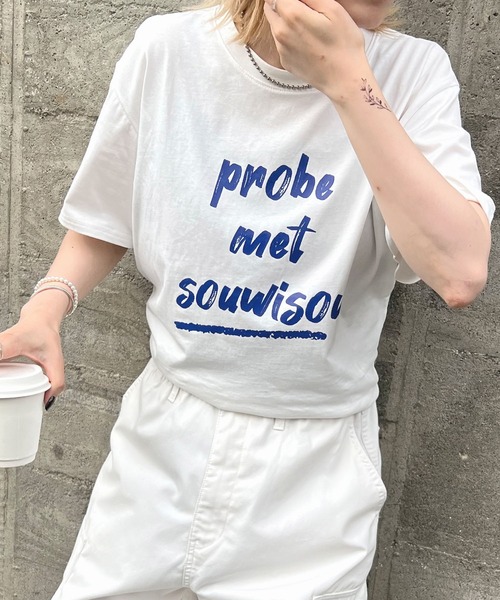 ABYS（アビス）の「プリントロゴ半袖Tシャツ（Tシャツ/カットソー・レディース・ホワイト×ブラック/ホワイト×ブルー/ブラック×ホワイト・FREE）」の22枚目の写真