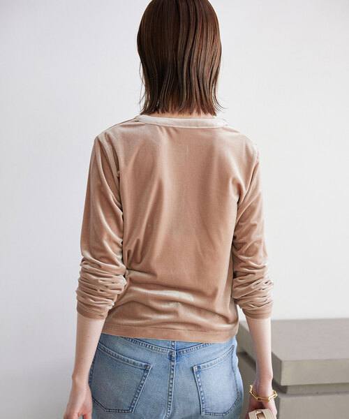 SLOBE IENA(スローブイエナ)の「ベロアスナップカーディガン(カーディガン/ボレロ・レディース・ベージュ/ブラック/チャコールグレー/ブルー系その他・FREE)」の7枚目の写真