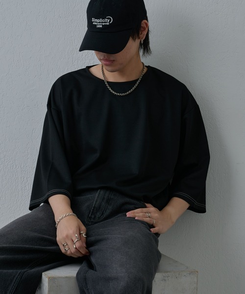 COLONY 2139（コロニートゥーワンスリーナイン）の「サステナポンチクロップドスリーブT（Tシャツ/カットソー・メンズ・ホワイト/チャコールグレー/ブラック・MEDIUM/LARGE）」の3枚目の写真