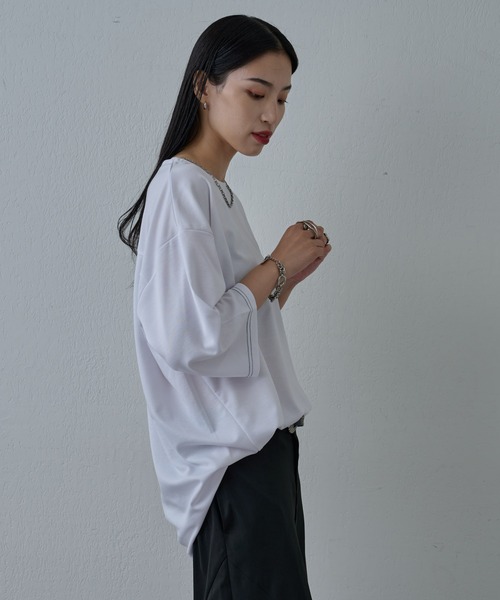 COLONY 2139（コロニートゥーワンスリーナイン）の「サステナポンチクロップドスリーブT（Tシャツ/カットソー・メンズ・ホワイト/チャコールグレー/ブラック・MEDIUM/LARGE）」の5枚目の写真