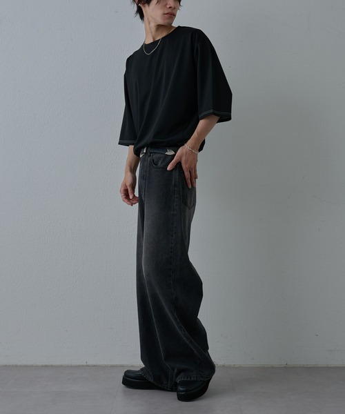 COLONY 2139（コロニートゥーワンスリーナイン）の「サステナポンチクロップドスリーブT（Tシャツ/カットソー・メンズ・ホワイト/チャコールグレー/ブラック・MEDIUM/LARGE）」の20枚目の写真