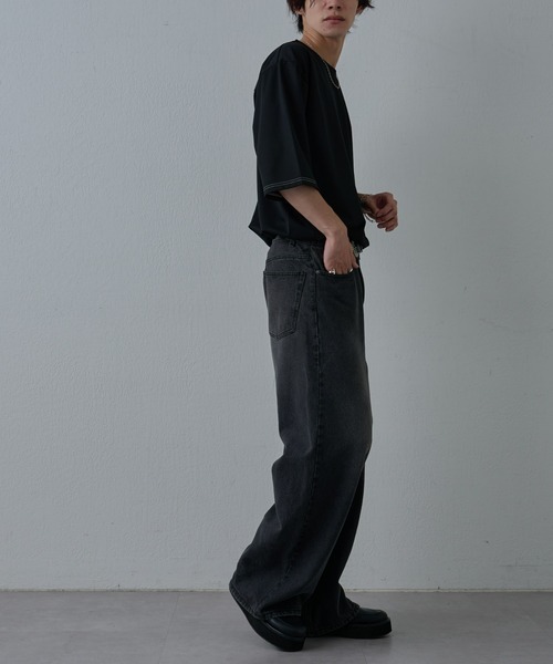 COLONY 2139（コロニートゥーワンスリーナイン）の「サステナポンチクロップドスリーブT（Tシャツ/カットソー・メンズ・ホワイト/チャコールグレー/ブラック・MEDIUM/LARGE）」の22枚目の写真