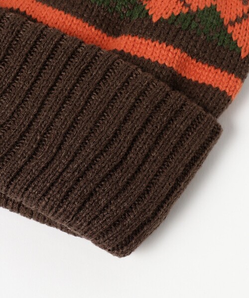 BEAMS（ビームス）の「アーガイル ポンポン ワッチ キャップ（ニットキャップ/ビーニー・メンズ・ブラウン/ネイビー/ブラック/オリーブ・ONE SIZE）」の5枚目の写真