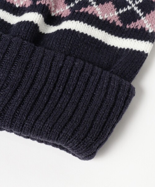 BEAMS（ビームス）の「アーガイル ポンポン ワッチ キャップ（ニットキャップ/ビーニー・メンズ・ブラウン/ネイビー/ブラック/オリーブ・ONE SIZE）」の17枚目の写真