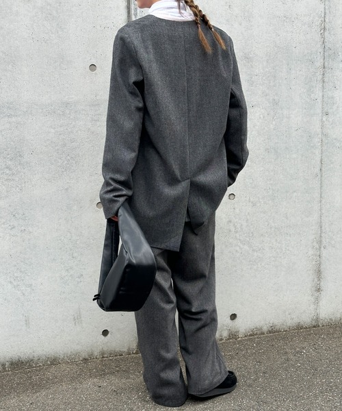 select MOCA（セレクトモカ）の「【ZOZO限定】ツイードノーカラージャケット（ノーカラージャケット・レディース・チャコール/ブラウン・FREE）」の16枚目の写真