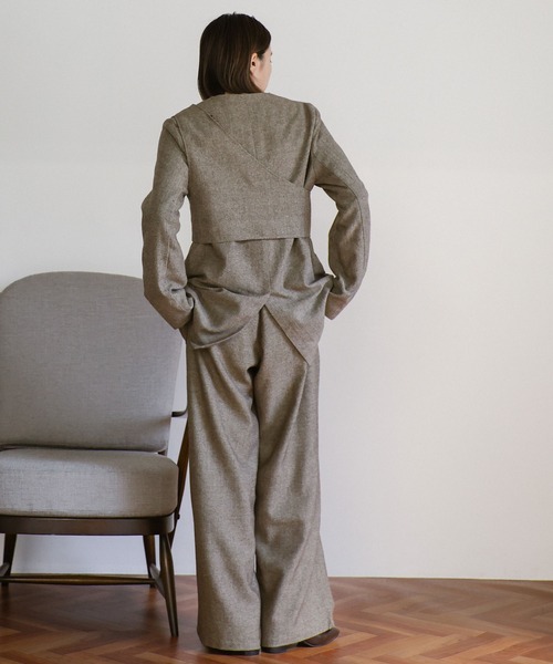 select MOCA（セレクトモカ）の「【ZOZO限定】ツイードノーカラージャケット（ノーカラージャケット・レディース・チャコール/ブラウン・FREE）」の21枚目の写真