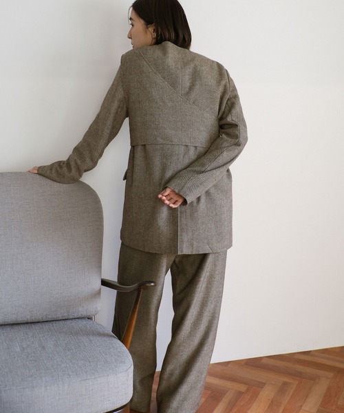 select MOCA（セレクトモカ）の「【ZOZO限定】ツイードノーカラージャケット（ノーカラージャケット・レディース・チャコール/ブラウン・FREE）」の19枚目の写真